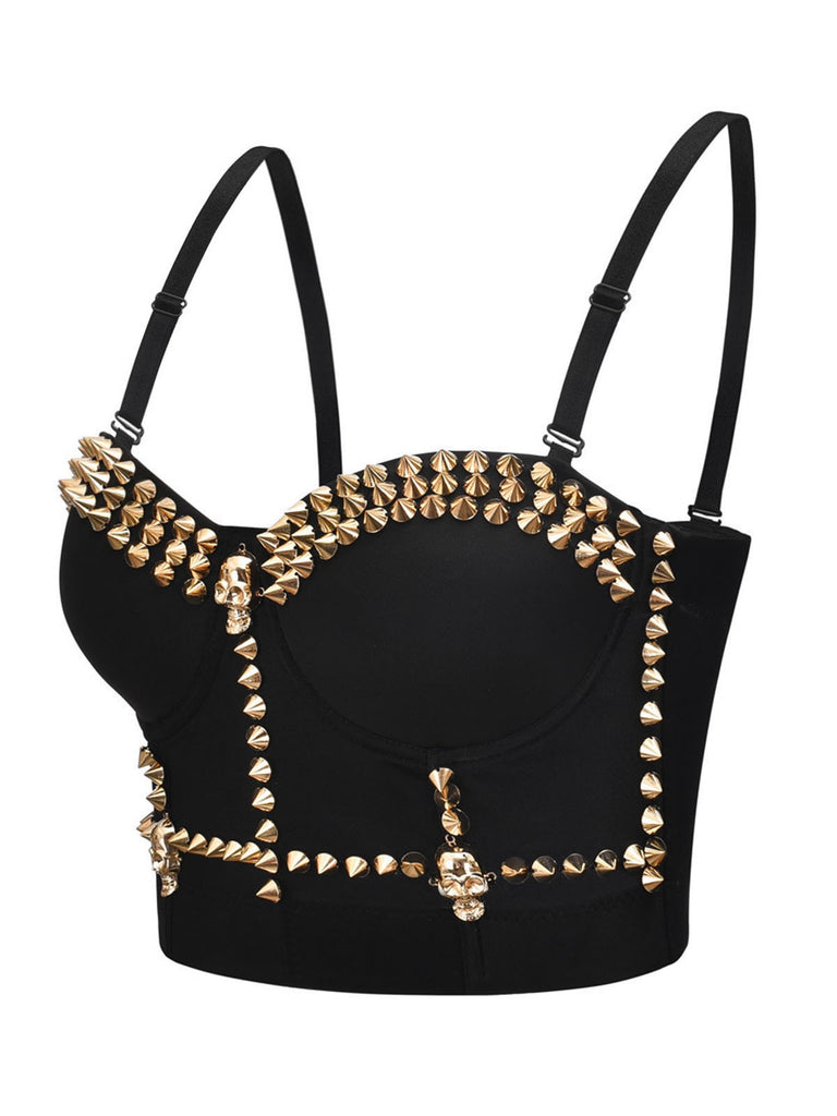 Black Halloween Punk Rivet Gothic Camisole