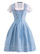 Blue 1950s Oktoberfest Lace Patchwork Dress Set