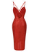 Red 1980s Tulip Hem Strap Sequined Dress