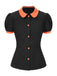 [Pre-Sale] 2PCS 1940s Halloween Peter Pan Collar Blouse & Smiley Face Mesh Skirt