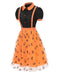 [Pre-Sale] 2PCS 1940s Halloween Peter Pan Collar Blouse & Smiley Face Mesh Skirt