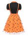 [Pre-Sale] 2PCS 1940s Halloween Peter Pan Collar Blouse & Smiley Face Mesh Skirt