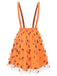 [Pre-Sale] Orange 1940s Halloween Smiley Face Mesh Suspender Skirt