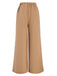 Khaki 1930s Solid Belt Pants