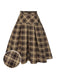 [Pre-Sale] Light Brown 1950s Plaid Pleated Skirt