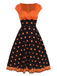 [Pre-Sale] Orange 1950s Pumpkin Face Sweetheart Neck Dress