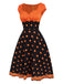 [Pre-Sale] Orange 1950s Pumpkin Face Sweetheart Neck Dress