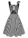 [Pre-Sale] Black 1950s Halloween Skeleton Vertical Stripes Dress