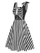 [Pre-Sale] Black 1950s Halloween Skeleton Vertical Stripes Dress