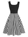 [Pre-Sale] Black 1950s Halloween Skeleton Vertical Stripes Dress