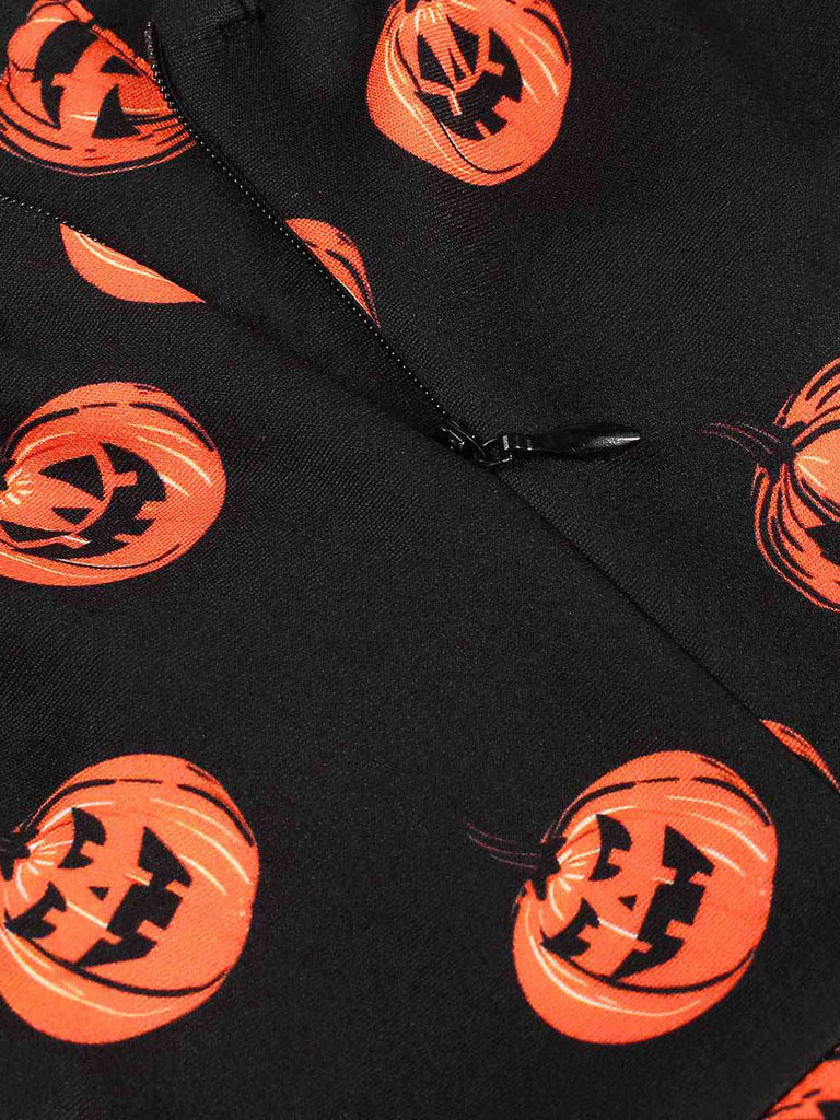 [Pre-Sale] Black 1950s Halloween Pumpkin Face Romper