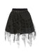 Black 1960s Grommet Halloween Spider Web Lace Skirt