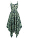 Green 1940s Spaghetti Strap Gothic Halloween Dress