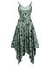 Green 1940s Spaghetti Strap Gothic Halloween Dress