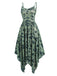 Green 1940s Spaghetti Strap Gothic Halloween Dress