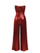 Metallic Red 1980s Cowl Neck Spaghetti Strap Jumpsuit