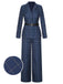 [Pre-Sale] 2PCS 1940s Royal Blue Plaid Lapel Coat & Pants