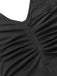 Black 1930s Solid V-Neck Halter Mermaid Dress