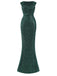 Green 1930s Sequined Glitter Prom Mermaid Dress