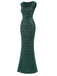 Green 1930s Sequined Glitter Prom Mermaid Dress