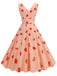 Pink 1950s Strawberry Sleeveless Swing Dress