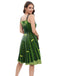 Green 1950s Halloween Double Straps Patchwork Dress