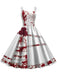 1950s Halloween Roses Blood Double Straps Dress