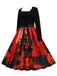 1950s Halloween Patchwork Long Sleeves Dress