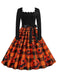 1950s Halloween Patchwork Long Sleeves Dress