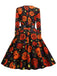 1950s V-Neck Halloween Pumpkin Skull Dress