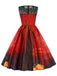 1950s Halloween Lace Patchwork Sleeveless Dress