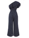 1950s Striped Slanted Shoulder Ruffle Jumpsuit