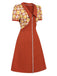 [Pre-Sale] Orange 1960s Daisy Patchwork Lapel Dress