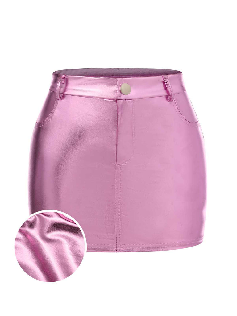 Pink metallic skirt vintage best sale