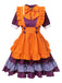 Purple 1950s Oktoberfest Bow Ruffled Hem Dress