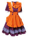 Purple 1950s Oktoberfest Bow Ruffled Hem Dress