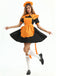 Orange 1950s Halloween Contrast Dress With Apron