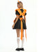 Orange 1950s Halloween Contrast Dress With Apron