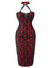 [Pre-Sale] Red 1970s Skull Gothic Halter Pencil Dress