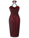 [Pre-Sale] Red 1970s Skull Gothic Halter Pencil Dress