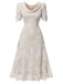 Beige 1920s Embroidered Sequined Evening Dress