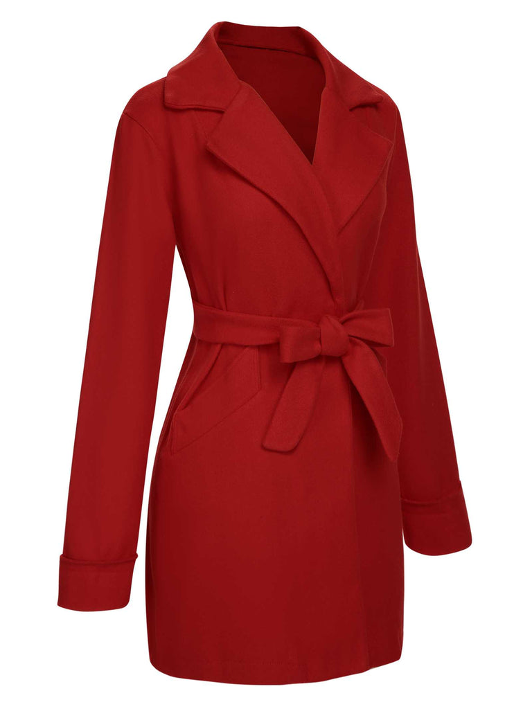 1960s Lapel Belted Winter Coat