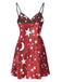 Red 1960s Star Spaghetti Straps Nightgown