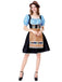 2PCS Blue 1950s Oktoberfest Gingham Puff Lace Dress with Apron