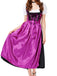 2PCS Purple 1950s Oktoberfest Puff Sleeves Dress with Apron