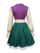 2PCS Purple & Green 1950s Oktoberfest Lace Dress with Apron