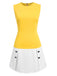 [Pre-Sale] Yellow & White 1970s Color Block Mod Dress