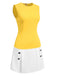 [Pre-Sale] Yellow & White 1970s Color Block Mod Dress