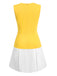 [Pre-Sale] Yellow & White 1970s Color Block Mod Dress