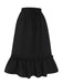 Black 1950s Solid Pleated Pockets Skirt